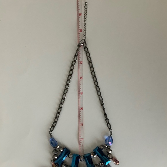 Deep Blue, Silver and Purple Bead Necklace - Picture 5 of 5